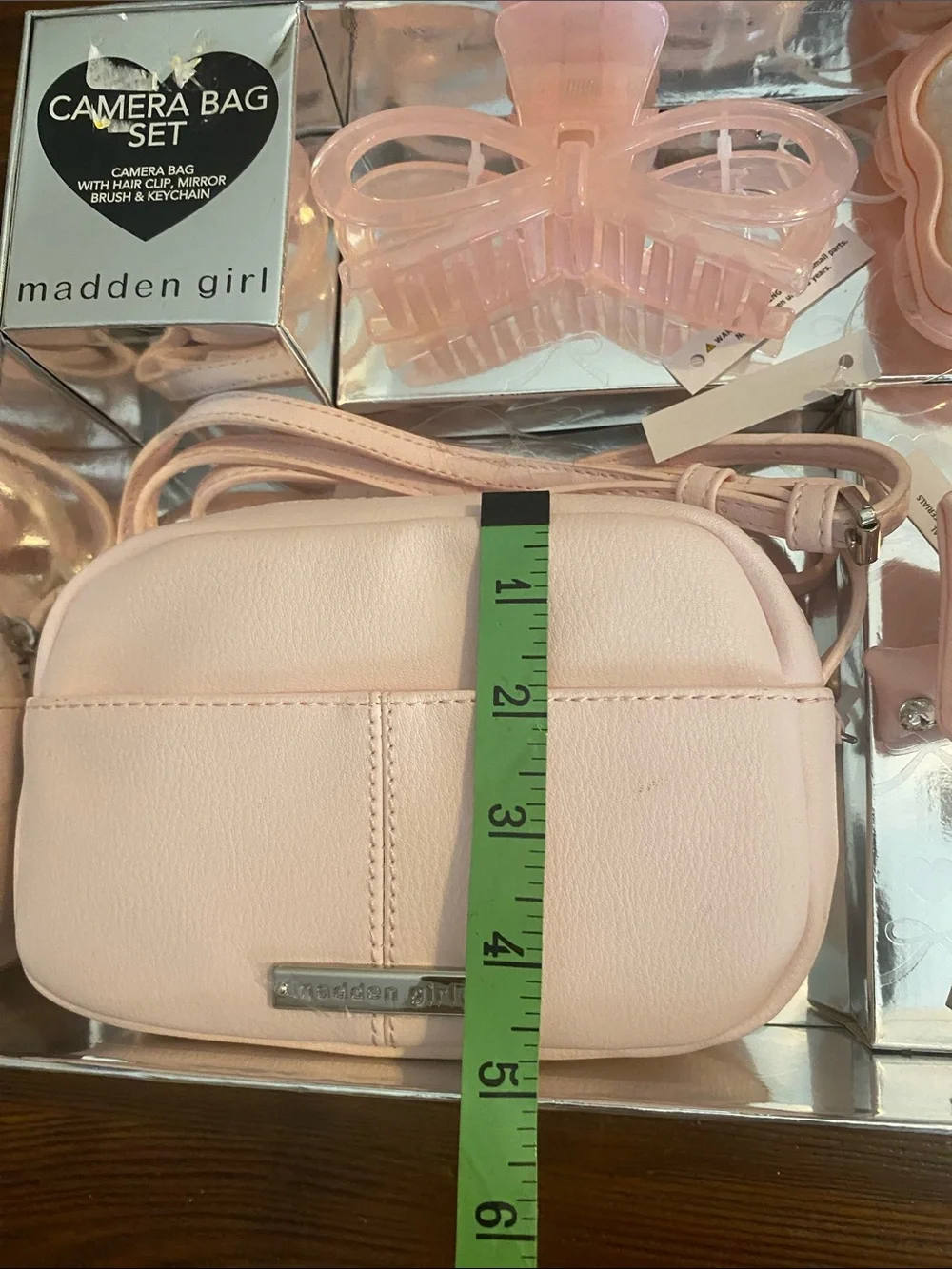 Madden Girl Light Pink Camera Bag and Accessory Set